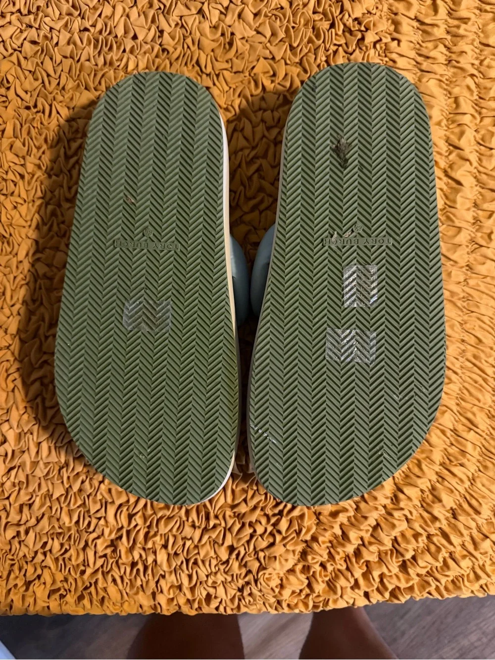 Tory Burch Light Blue Logo Thong Sandals